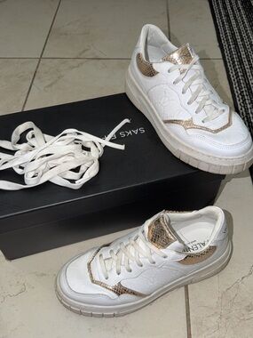 White Valentino Sneakers with Rose Gold Accents